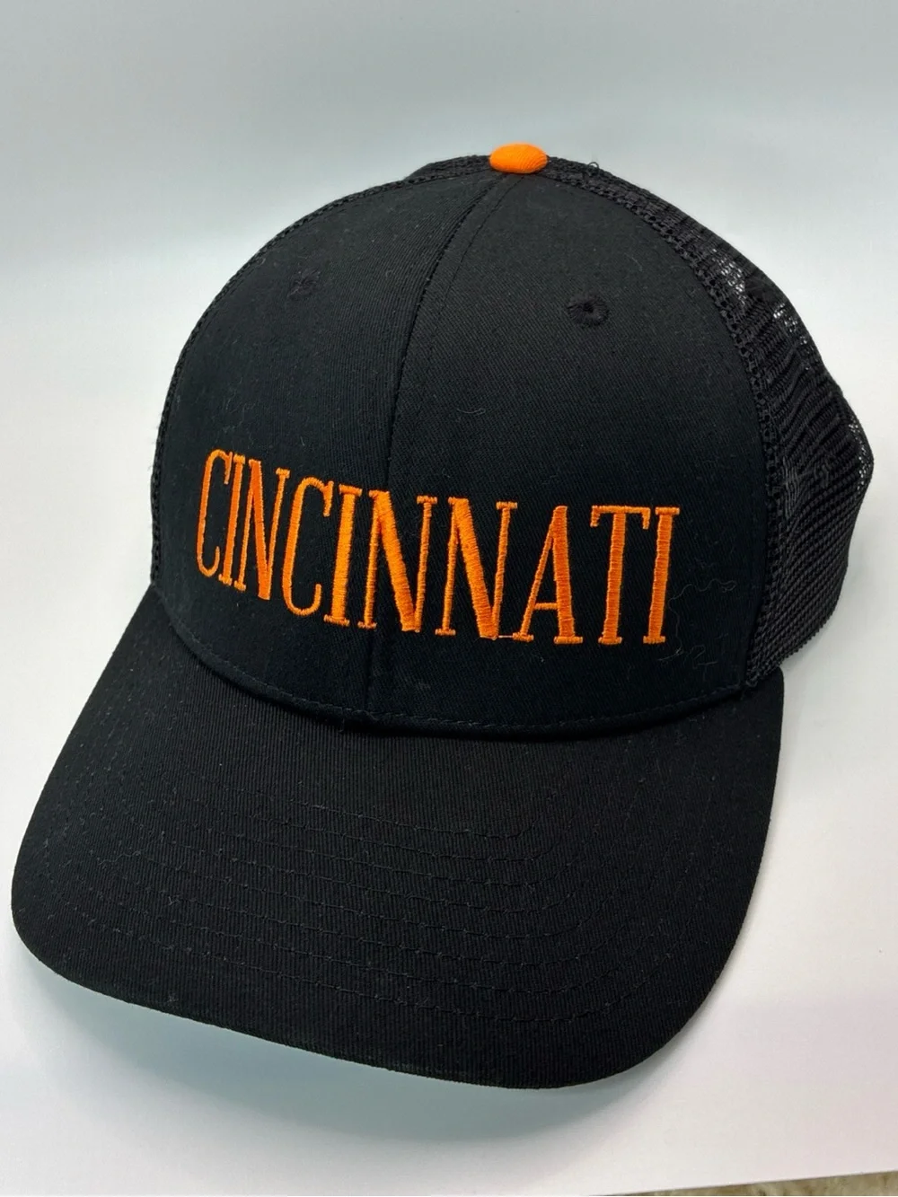 Cincinnati Embroidered Trucker Hat - Black/Orange
